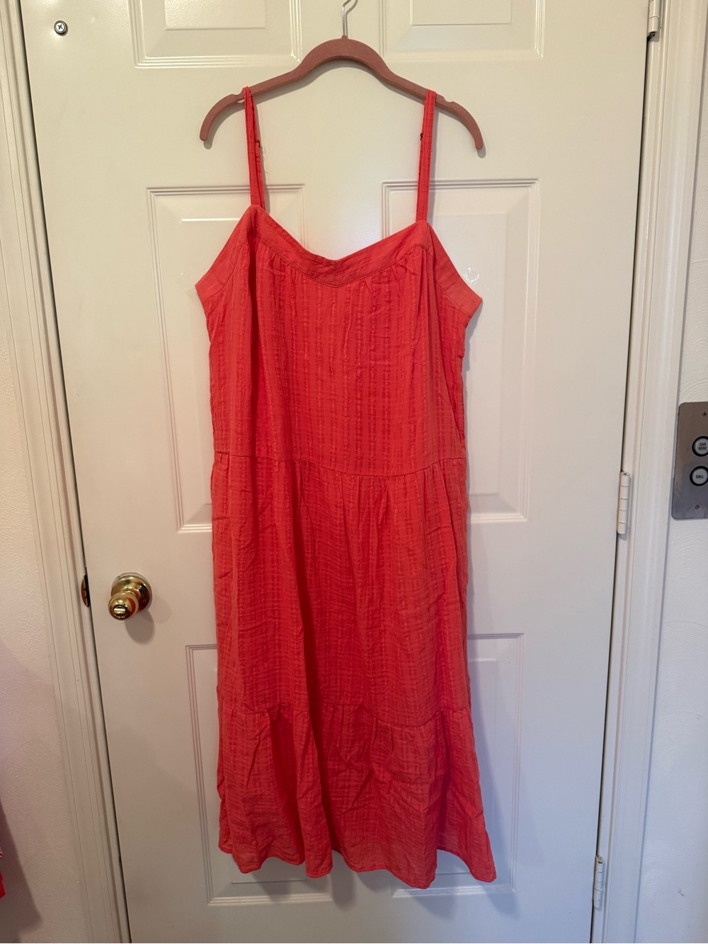 Knox Rose Coral Pink Textured Summer Dress